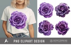 Watercolor Purple Rose Clipart Product Image 1