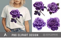 Watercolor Purple Rose Clipart Product Image 1