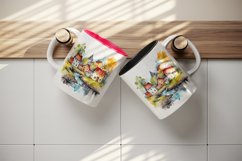 Watercolor quaint little village with colorful houses and stream landscape 20 oz tumbler skinny mug wrap clipart t-shirt sublimation printable design