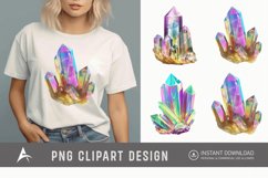 Watercolor Quartz Crystal Clipart Product Image 1