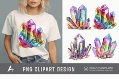 Watercolor Quartz Crystal Clipart Product Image 1