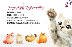 Watercolor Quirky Cat Characters Clipart Pack Product Image 5