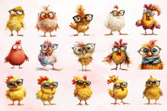Watercolor Quirky Chicken Cute Adorable Sassy Clipart Bundle Product Image 3