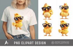 Watercolor Quirky Chicken Cute Adorable Sassy Clipart Product Image 1