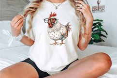 Watercolor Quirky Chicken Cute Adorable Sassy Clipart Bundle Product Image 2
