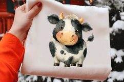 Watercolor Quirky Cow Clipart Product Image 2