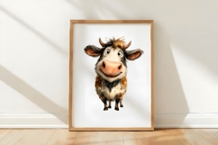 Watercolor Quirky Cow Clipart Product Image 3