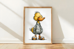 Watercolor Quirky Easter Duck Clipart Product Image 3