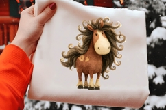 Watercolor Quirky Horse Clipart Product Image 2