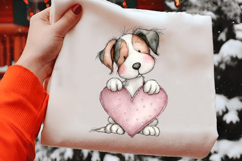 Watercolor Quirky Valentine Dog Clipart Product Image 2
