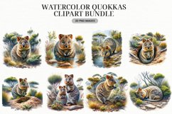 Watercolor Quokkas Australian Wildlife Clipart Bundle Product Image 3