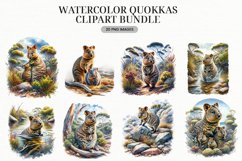 Watercolor Quokkas Australian Wildlife Clipart Bundle Product Image 4