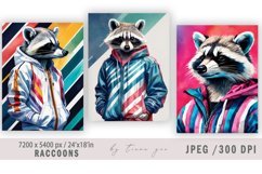 Cute watercolor raccoon illustrations for prints- 3 Jpeg Product Image 1