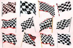 Watercolor Race Flag Clipart Bundle Product Image 2