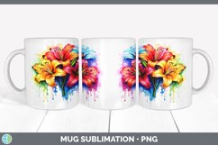 GorgeousWatercolor Rainbow Mug Wrap design.