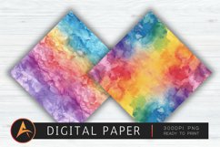 Watercolor Rainbow Boho Digital Paper Product Image 1