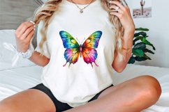 Watercolor Rainbow Butterfly Clipart Bundle Product Image 3