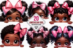 peeping american little girl clipart , Black Girl Bundle Product Image 1