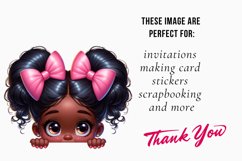peeping american little girl clipart , Black Girl Bundle Product Image 2