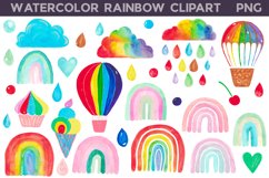 Watercolor Rainbow Clipart | Cute Rainbow Illustration Product Image 1