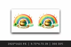 Watercolor rainbow clover pot of gold coins St Patrick Day quote print 20 oz tumbler skinny mug wrap clipart t-shirt sublimation printable design