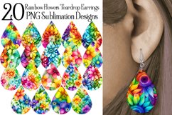 Watercolor Rainbow Color Floral Teardrop Earring Designs Product Image 1