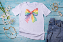 watercolor rainbow bow, blended coquette bow, artistic bow design, rainbow clipart art, digital bow design, watercolor blend design, blended bow art, artistic rainbow blend, coquette bow art, rainbow sublimation design