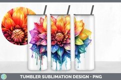 GorgeousWatercolor Rainbow Tumbler design.