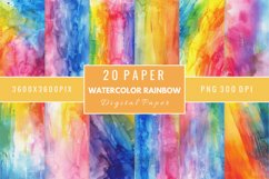 Watercolor Rainbow Digital Paper Bundle Product Image 1