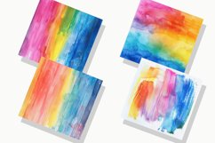 Watercolor Rainbow Digital Paper Bundle Product Image 2