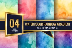 Watercolor Rainbow Gradient Digital Paper | Colorful Texture Product Image 1