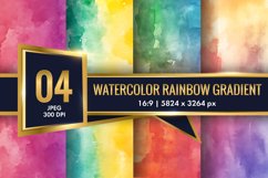 Watercolor Rainbow Gradient Digital Paper | Colorful Texture Product Image 1
