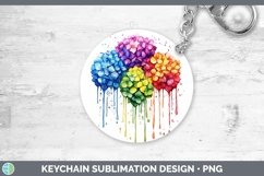 GorgeousWatercolor Rainbow Keychain design.