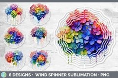 Bundle of six Watercolor Rainbow Wind Spinner designs.