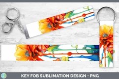 GorgeousWatercolor Rainbow Key Fob design.
