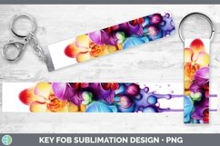 GorgeousWatercolor Rainbow Key Fob design.