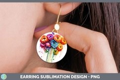 GorgeousWatercolor Rainbow Round Earrings design.