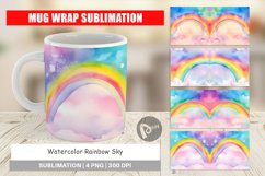Mug Wrap Design Watercolor Rainbow Sky Product Image 1