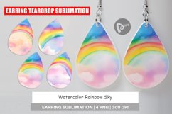 Earring Teardrop Watercolor Rainbow Sky Product Image 1