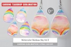 Earring Teardrop Watercolor Rainbow Sky Product Image 1