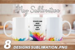 Watercolor Rainbow Splash Mug sublimation design Product Image 1