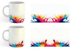 Watercolor Rainbow Splash Mug sublimation design Product Image 5