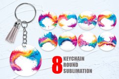Watercolor Rainbow Splash Keychain | Keyring Product Image 1