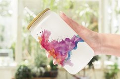 Watercolor Rainbow Splash Glass Can Wraps Product Image 2