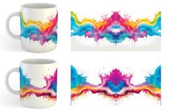 Watercolor Rainbow Splash Mug sublimation design Product Image 3
