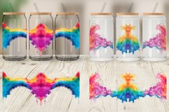 Watercolor Rainbow Splash Glass Can Wraps Product Image 5
