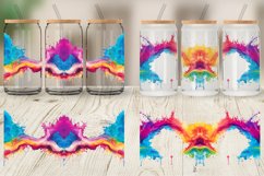 Watercolor Rainbow Splash Glass Can Wraps Product Image 6