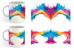Watercolor Rainbow Splash Mug sublimation design Product Image 6
