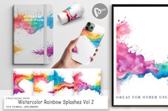 Digital Paper Watercolor Rainbow Splash Product Image 1