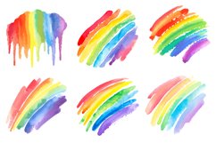 Watercolor Rainbow Splatter Clipart Bundle, 24 PNG Designs Product Image 3